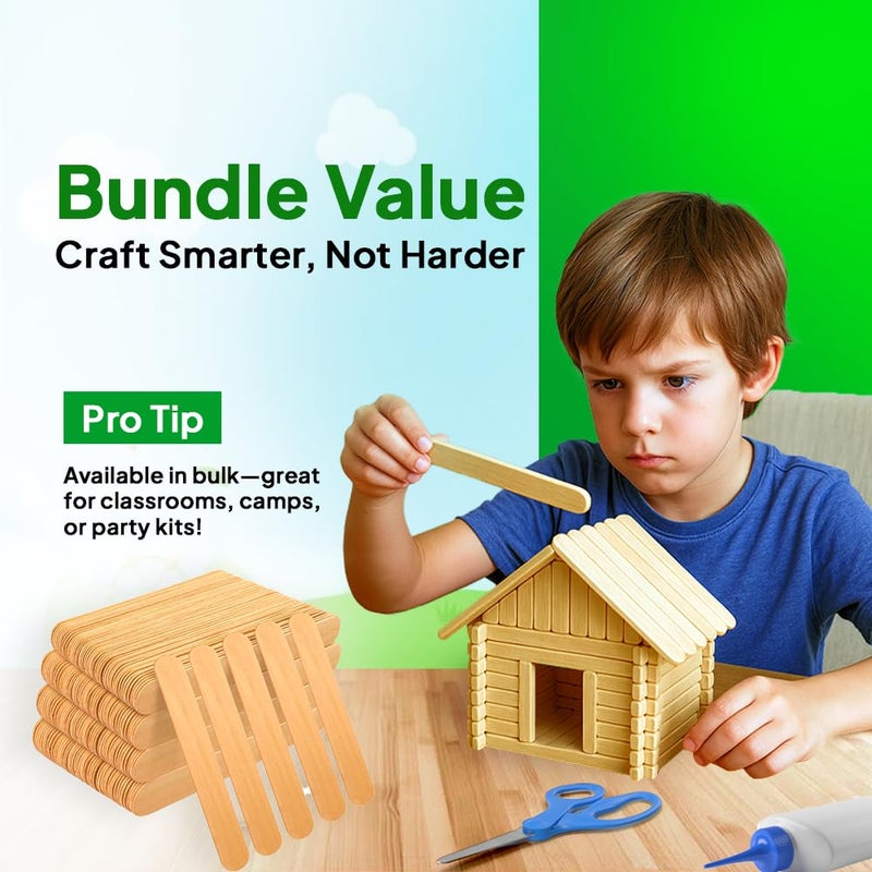 بيرفيكت ستيكس أعواد حرفية من خشب البتولا جامبو من بيرفكت ستيكس، 6 × 3/4 بوصة، طبيعية، عدد 500، صنع في الولايات المتحدة الأمريكية - Image 5